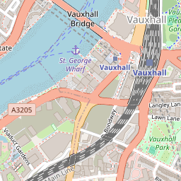 Map showing Park Hyatt London River Thames, 7 Nine Elms Lane, London, SW8 5PH