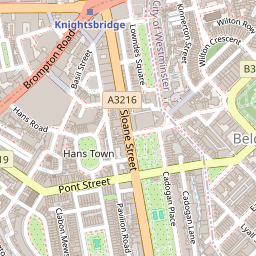 Map showing The Beaufort Hotel, 33 Beaufort Gardens, London, SW3 1PW